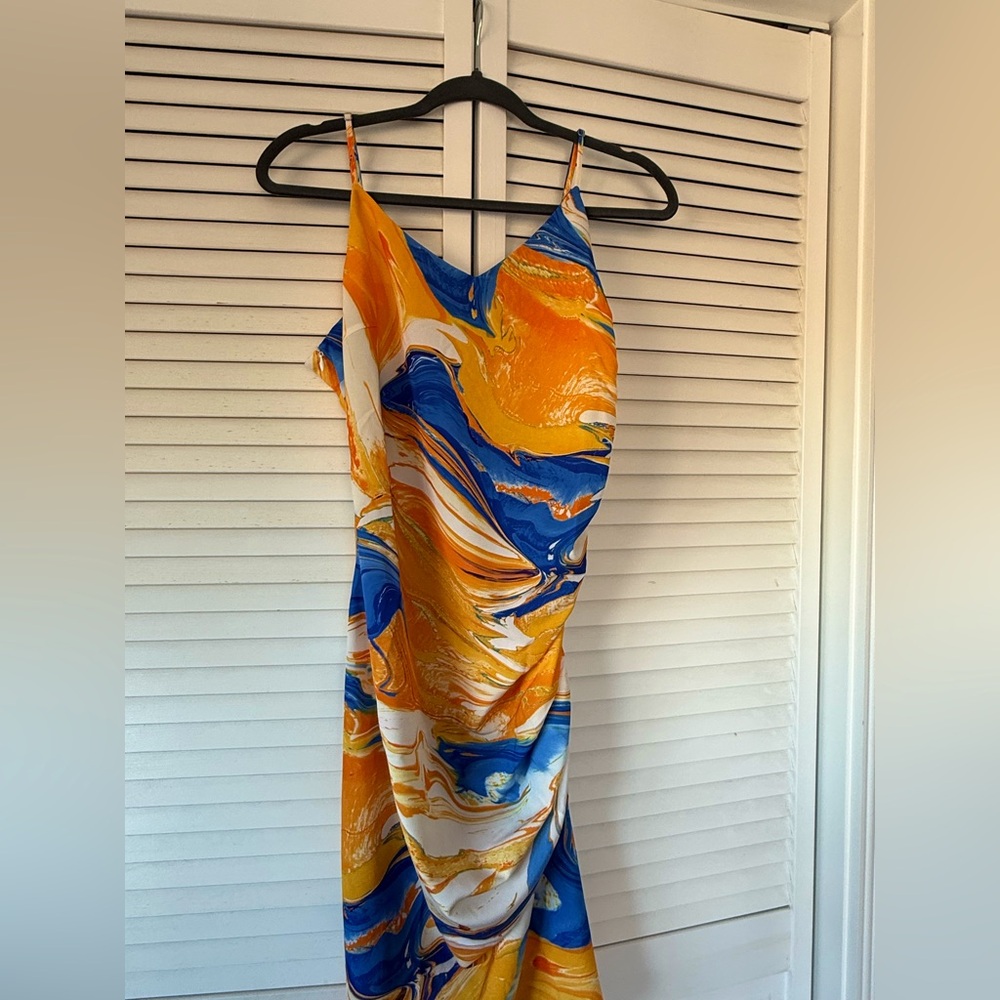 Cupshe bright print dress🧡💛💙